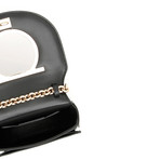 Salvatore Ferragamo // Patent Leather Small Gancini Vela Handbag // Black
