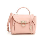 Salvatore Ferragamo // Leather Small Sofia Rainbow Top Handle Handbag // Pink