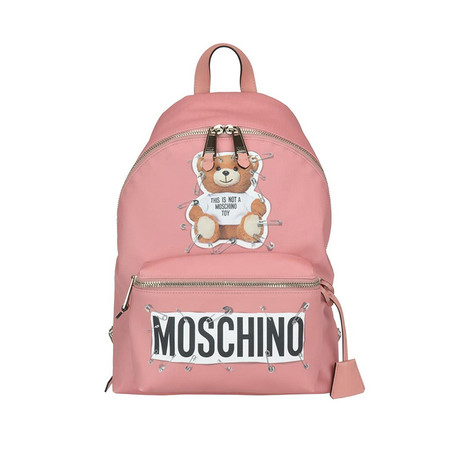 Moschino // Large Leather Robot Bear // Pink
