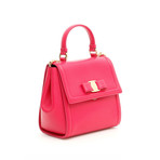 Salvatore Ferragamo // Grain Leather Carrie Vara Top Handle Handbag // Pink