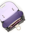 Salvatore Ferragamo // Leather Small Sofia Rainbow Top Handle Handbag // Black