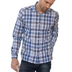 Shard Button Down Shirt // Gray + Blue + White (M)