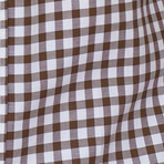 Haystack Button Down Shirt // Brown + White (S)