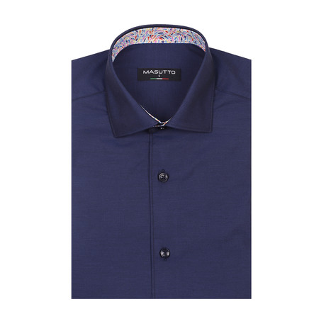 Lagos Short Sleeve Shirt // Navy Blue (XS)