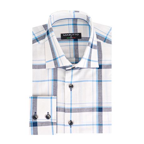 Haviv Long Sleeve Shirt // White + Blue (XS)