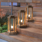 Laterne Teak Wood Floor Lamps // Set of 3
