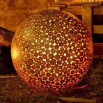 Bengal Teak Wood Ball Floor Lamp (Small)