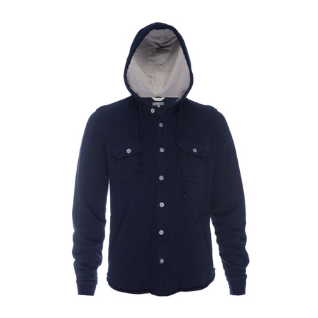 Hooded Shirt Jacket // Midnight (S)