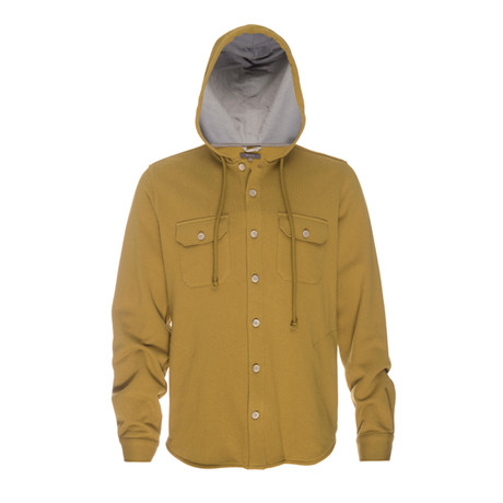 Hooded Shirt Jacket // Mustard (S)