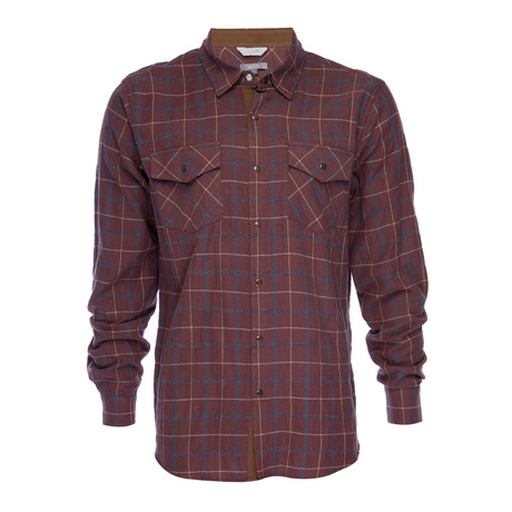 Wrangler Shirt // Maroon + Navy Plaid (S)