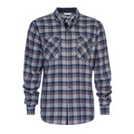 Wrangler Shirt // Gray + Navy Plaid (M)