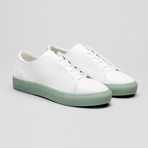 Minimal Low Sneakers V15 // White Leather + Pastel Blue Sole (Euro: 45)