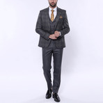 Thomas 3-Piece Checkered Slim Fit Suit // Brown (Euro: 48)