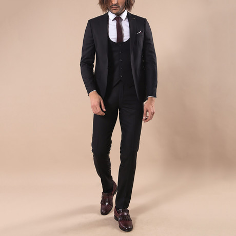 Preston 3-Piece Slim Fit Suit // Black (Euro: 44)