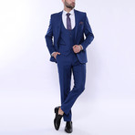 Milo Slim Fit Plain 3-Piece Vested Suit // Navy (Euro: 52)