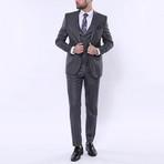 Aiden 3-Piece Stripe Slim Fit Suit // Smoked (Euro: 56)