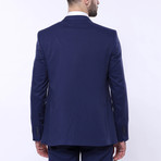 Elijah 3-Piece Patterned Slim Fit Suit // Navy (Euro: 54)