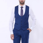 Milo Slim Fit Plain 3-Piece Vested Suit // Navy (Euro: 42)