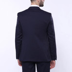 William Slim Fit 3-Piece Patterned Suit // Navy (Euro: 46)