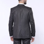 Ethan 3-Piece Stripe Slim Fit Suit // Smoked (Euro: 42)