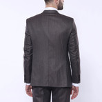 Samuel 3-Piece Stripe Slim Fit Suit // Brown (Euro: 56)