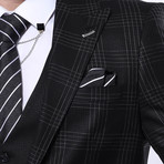 Levi 3-Piece Checkered Slim Fit Suit // Black (Euro: 44)