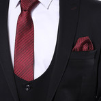Logan 3-Piece Patterned Slim Fit Suit // Black (Euro: 50)