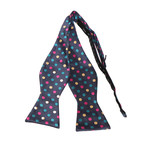 Self Bow Tie And Hanky Set // Multicolor Polka Dots