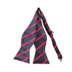 Self Bow Tie And Hanky Set // Red + Navy Blue