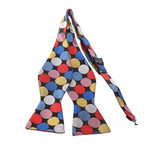 Self Bow Tie And Hanky Set // Multicolor Polka Dots