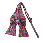 Self Bow Tie And Hanky Set // Multicolor Paisley