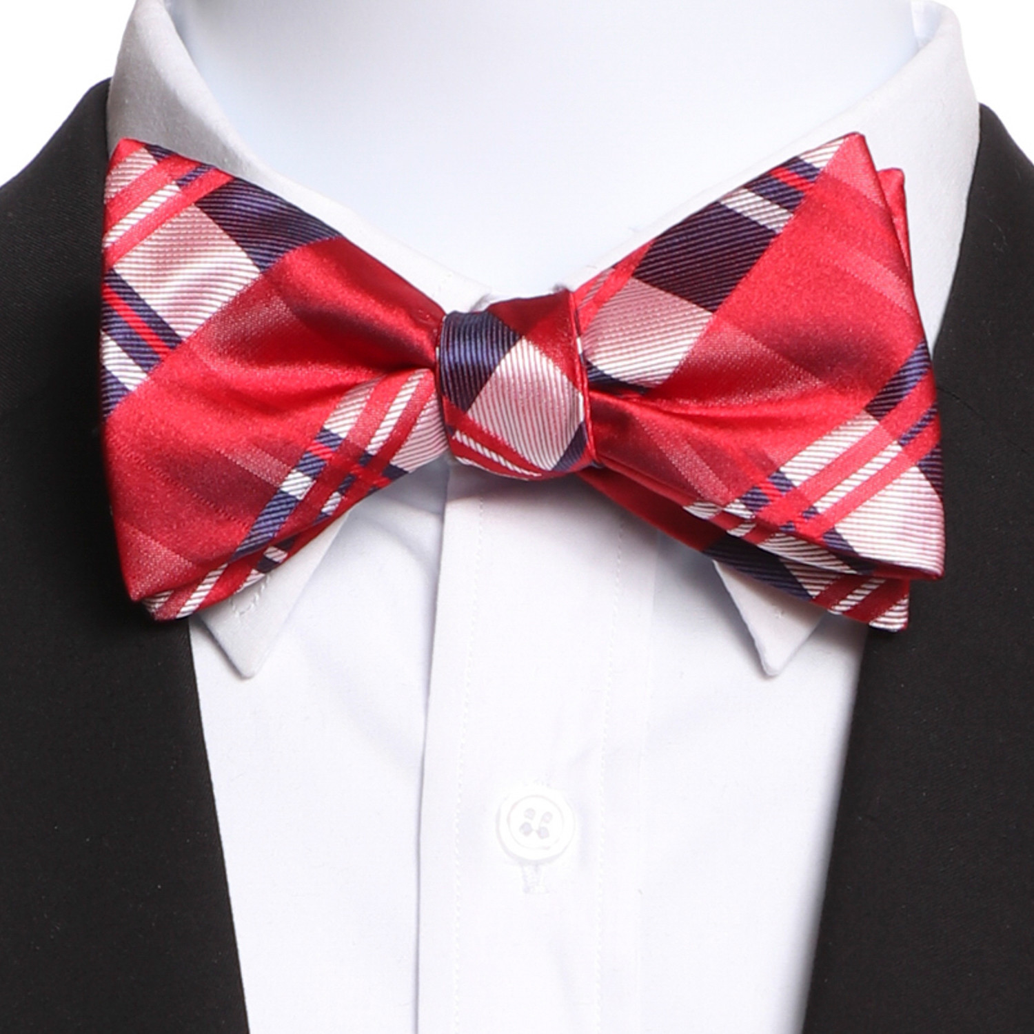 Self Bow Tie And Hanky Set // Red Plaid - Amedeo Exclusive - Touch of ...