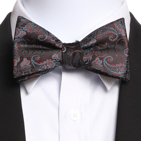 Self Bow Tie And Hanky Set // Brown + Blue