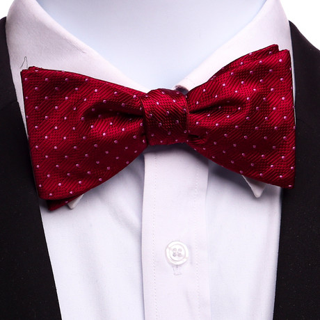 Self Bow Tie And Hanky Set // Cherry Red