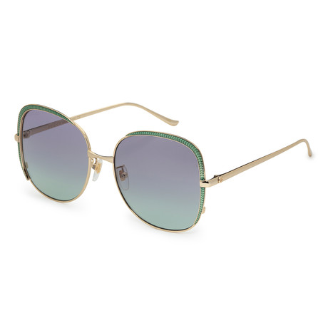 Women's GG0400S-004 Sunglasses // Gold + Green + Blue