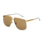 Women's GG0365S-003 Sunglasses // Silver + Gold + Green