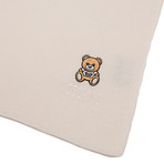 Teddy Bear Embroidery Scarf // White
