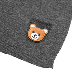 Teddy Bear Patch Scarf // Charcoal Gray