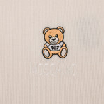 Teddy Bear Embroidery Scarf // White