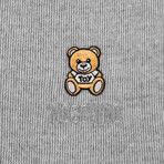 Teddy Bear Embroidery Scarf // Gray