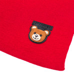 Teddy Bear Patch Scarf // Red