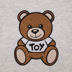 Teddy Bear Felt Patch Scarf // Gray