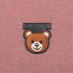 Teddy Bear Patch Scarf // Pink