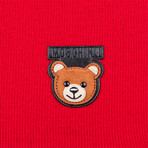 Teddy Bear Patch Scarf // Red