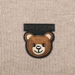 Teddy Bear Patch Scarf // Light Brown