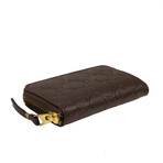Comme Des Garçons // Leather Clover Embossed Mini Wallet Coin Purse // Brown