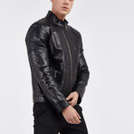 Axel Biker Leather Jacket // Black (2XL)