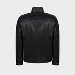 Fox Jacket Leather Jacket // Black (M)