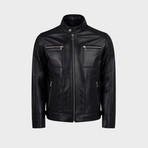 Harley Biker Leather Jacket // Black (M)