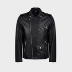 Racer Biker Leather Jacket // Black (3XL)